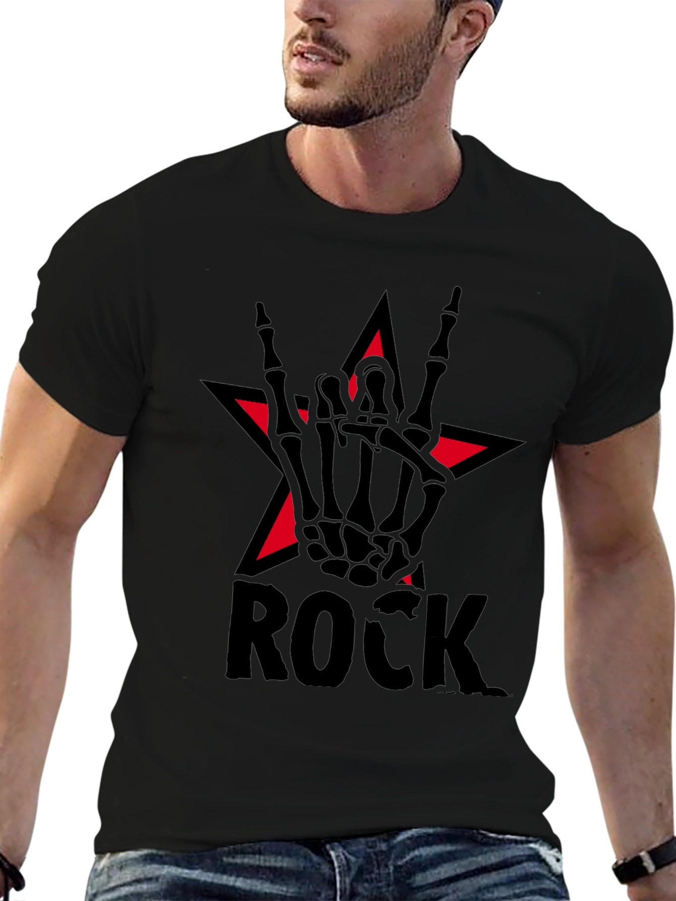 Rock Star Skeleton Hand T-Shirt