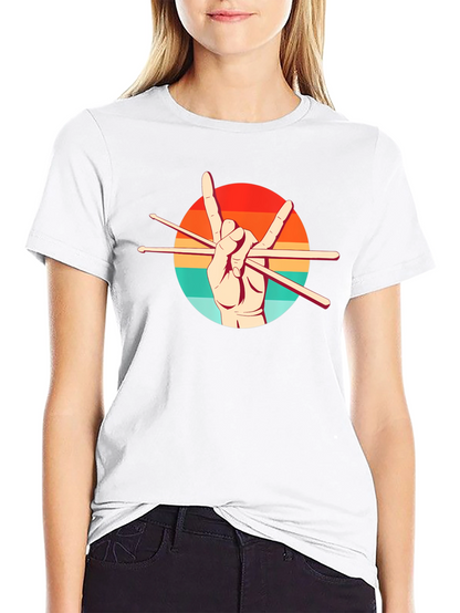 Rock On Drummer Graphic Tee