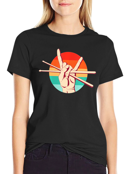 Rock On Drummer Graphic Tee