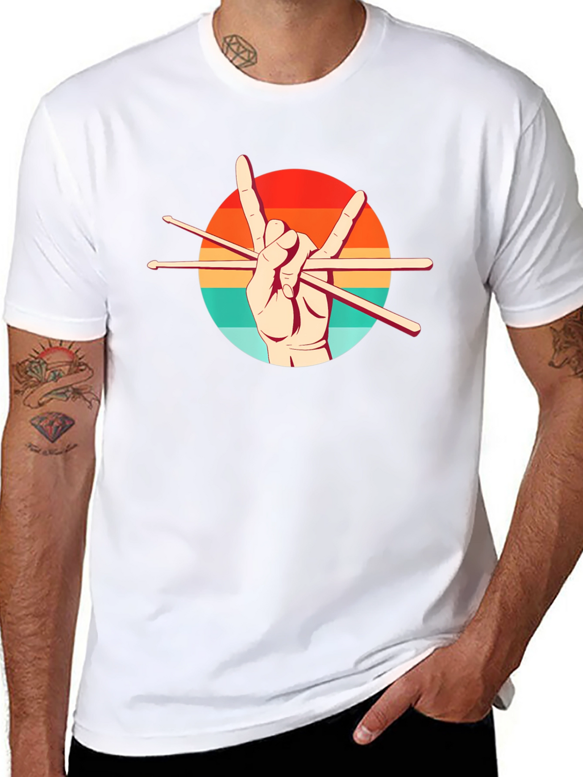 Rock On Drummer Graphic Tee