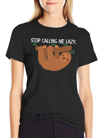 Lazy Sloth Graphic T-Shirt -  Mens Black Tee