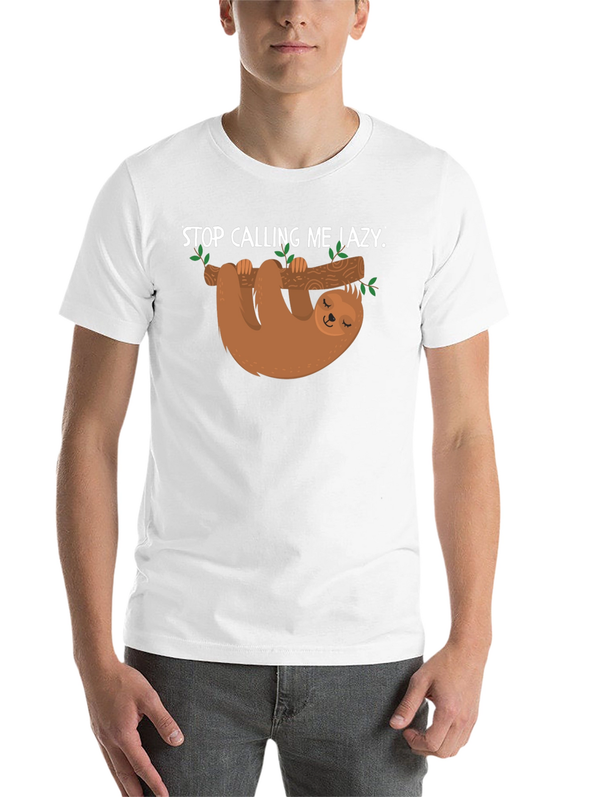 Lazy Sloth Graphic T-Shirt -  Mens Black Tee