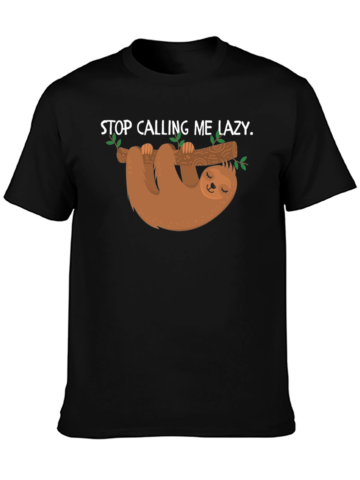 Lazy Sloth Graphic T-Shirt -  Mens Black Tee
