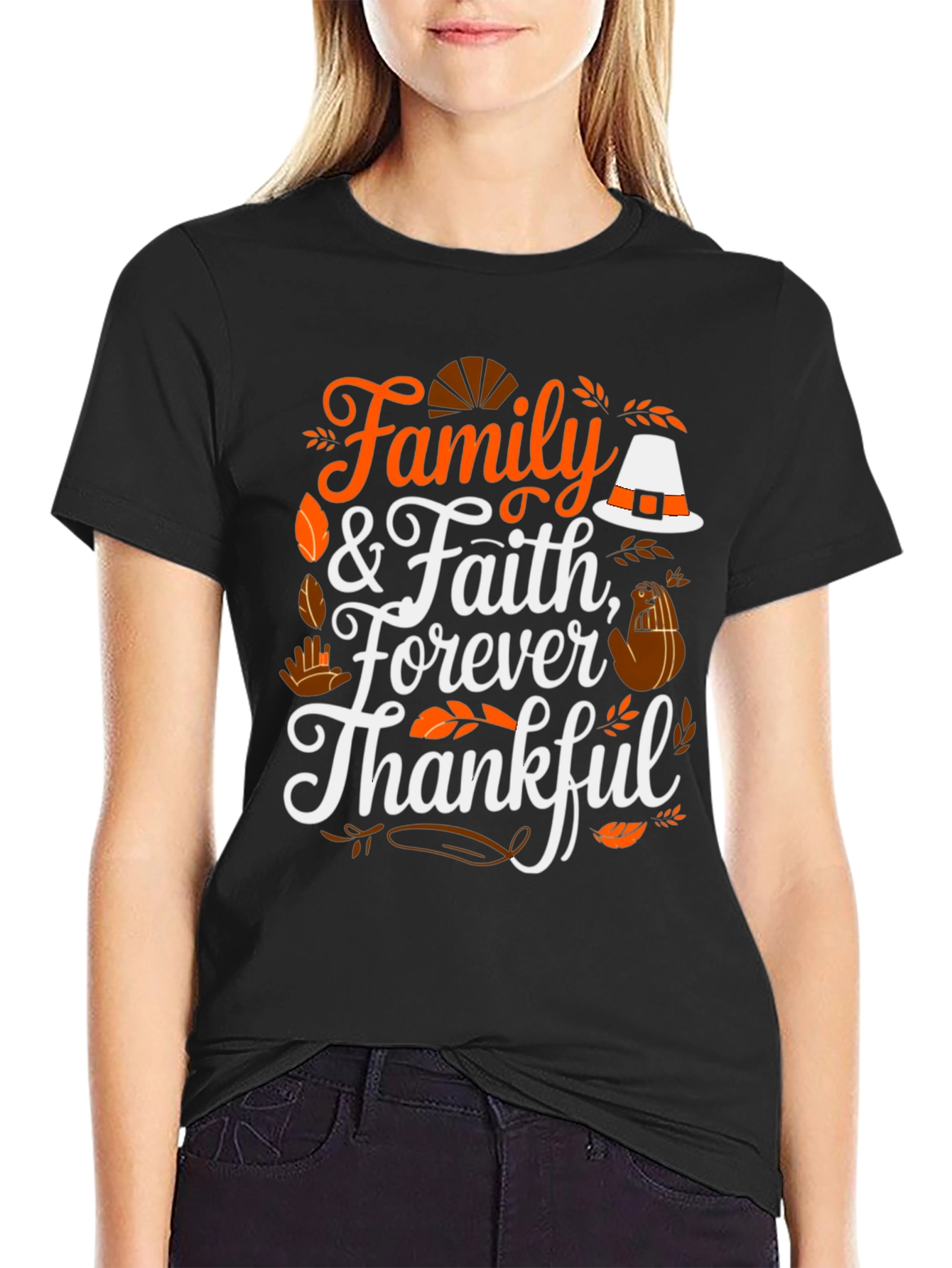 Family & Faith Thanksgiving T-Shirt - Forever Thankful
