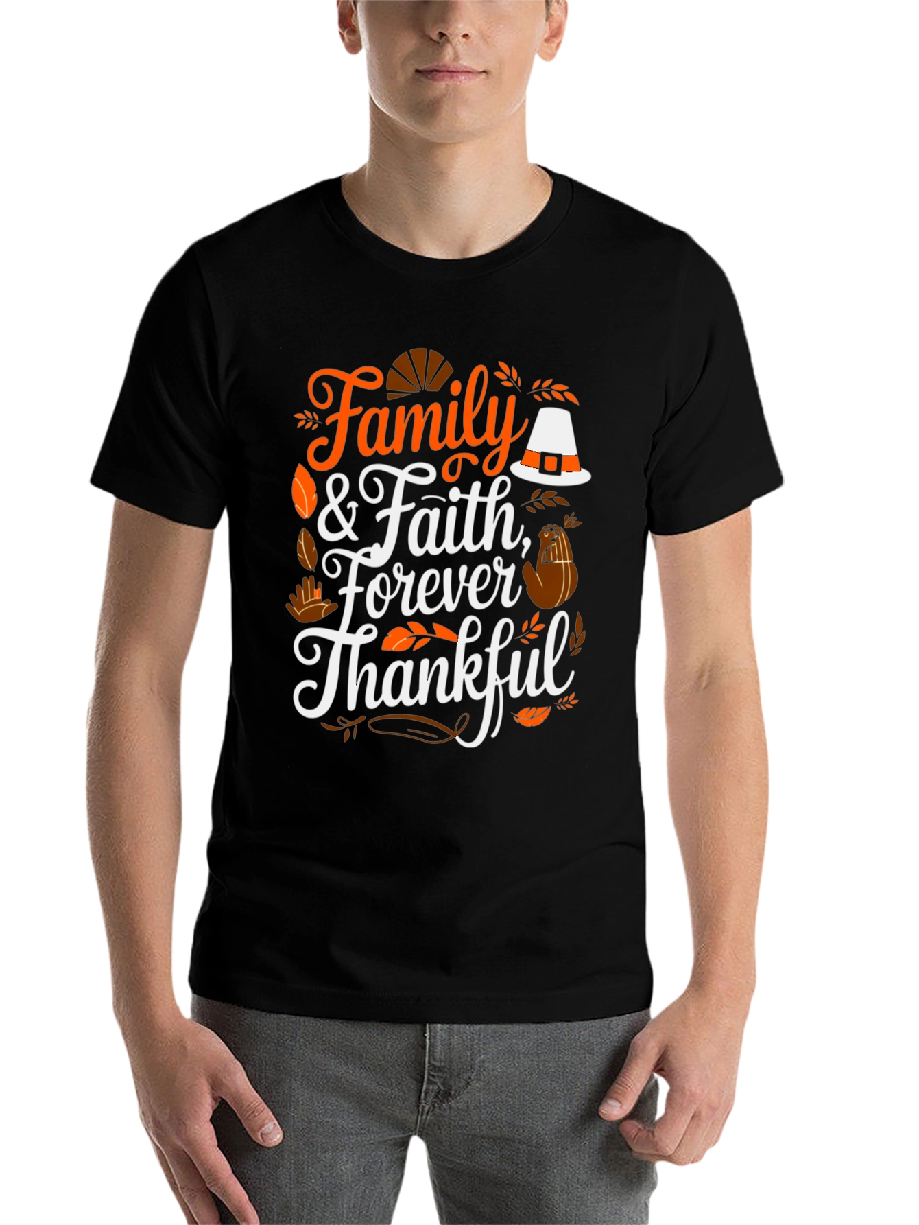 Family & Faith Thanksgiving T-Shirt - Forever Thankful