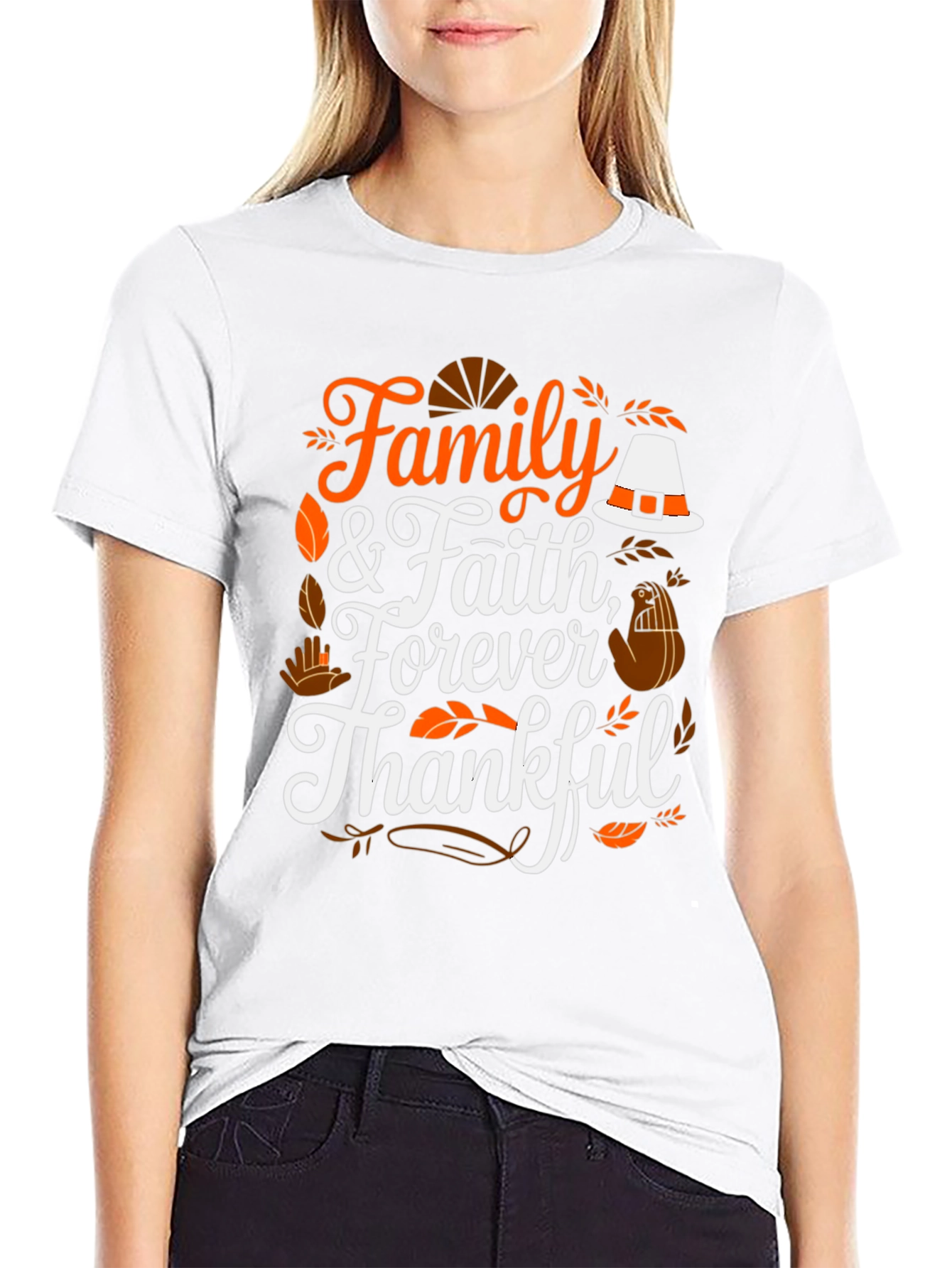 Family & Faith Thanksgiving T-Shirt - Forever Thankful