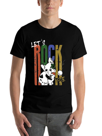 Lets Rock The Tee - Dog Graphic T-Shirt