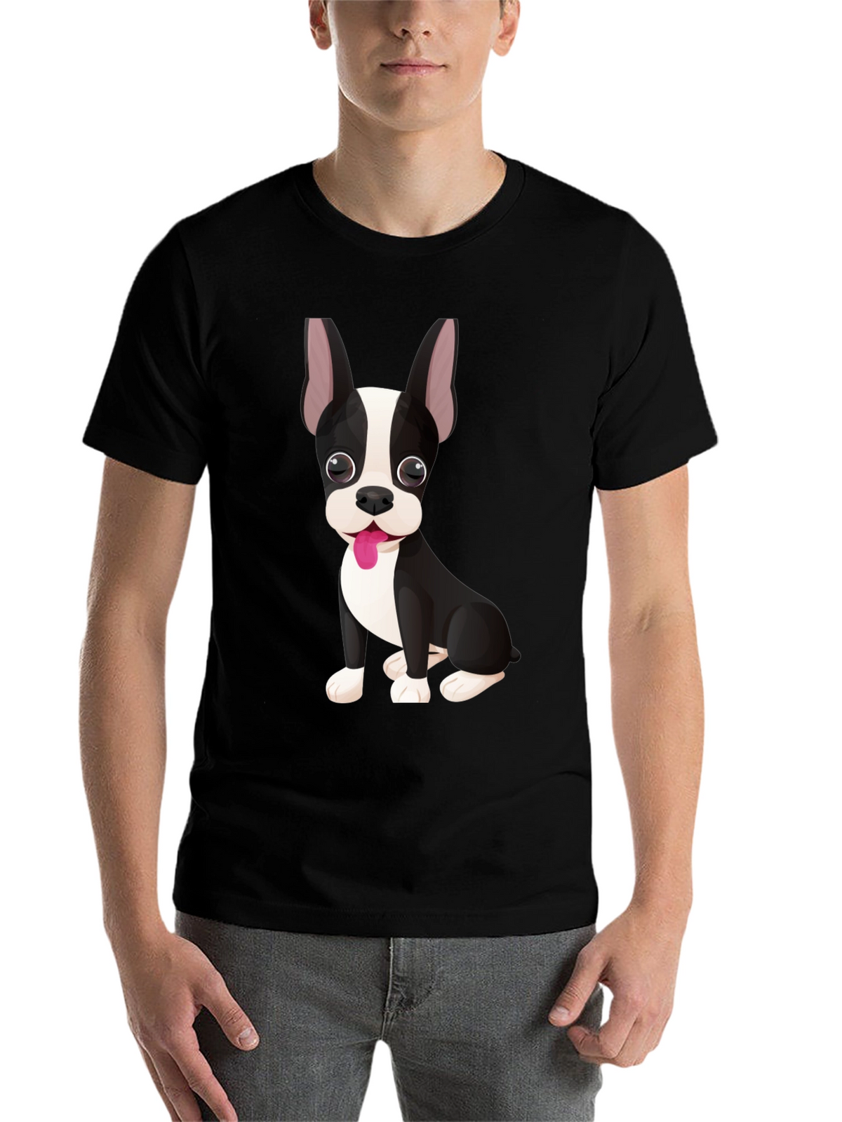Dog Graphic Tee - Cute Boston Terrier Design