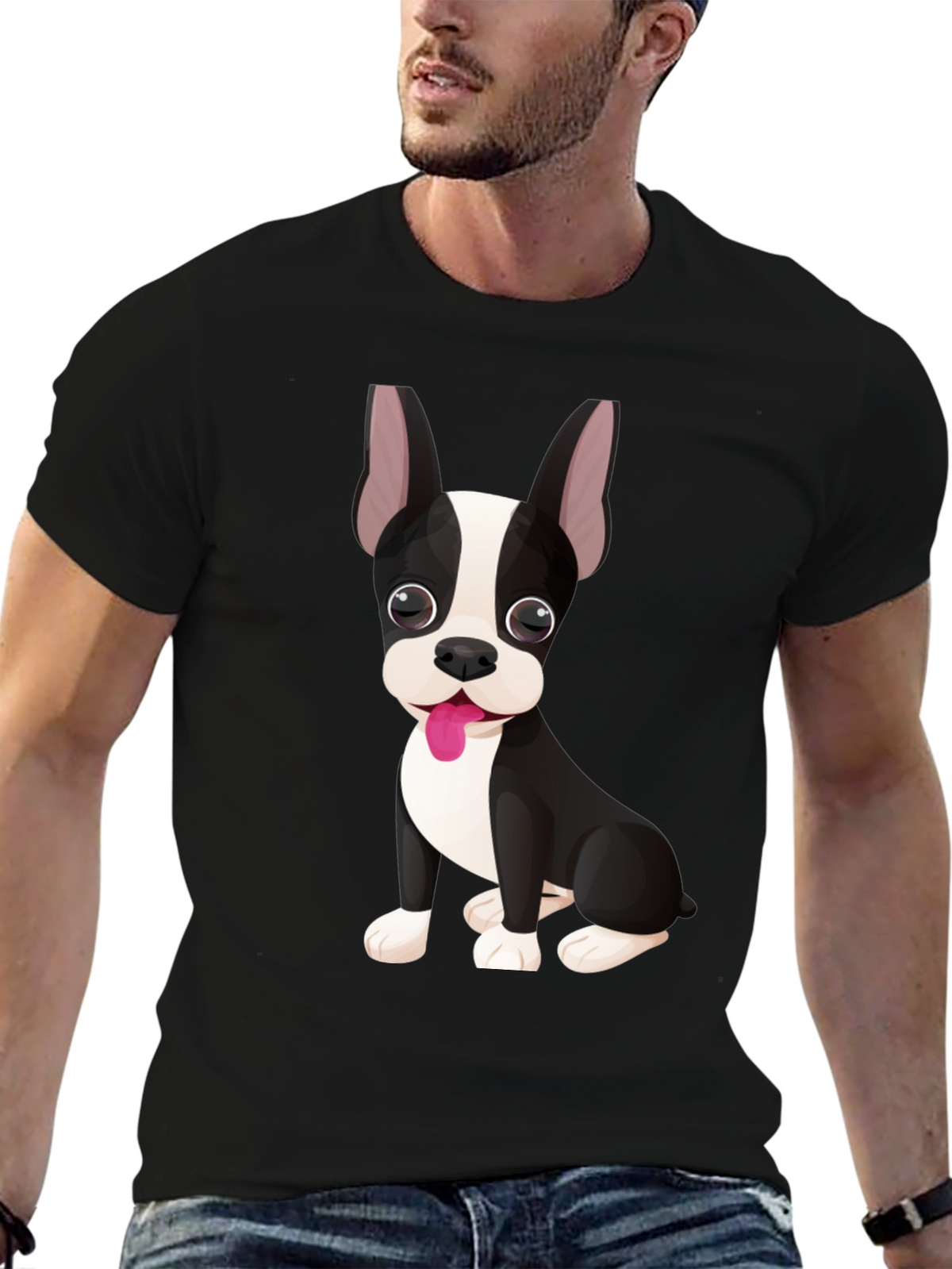 Dog Graphic Tee - Cute Boston Terrier Design