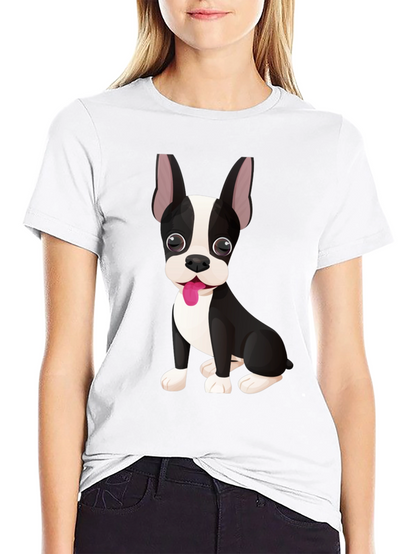 Dog Graphic Tee - Cute Boston Terrier Design