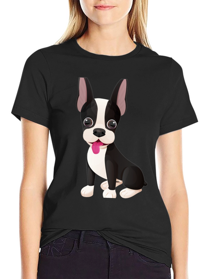 Dog Graphic Tee - Cute Boston Terrier Design