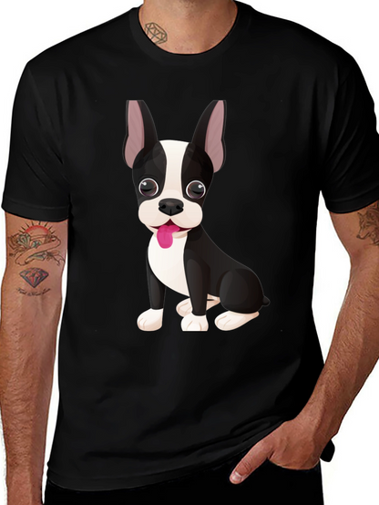 Dog Graphic Tee - Cute Boston Terrier Design