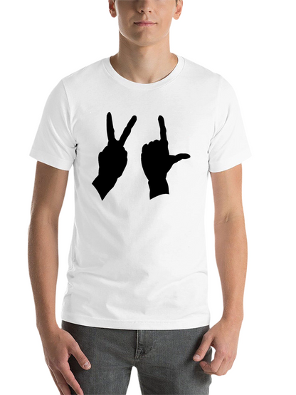 Peace & Love Hand Gesture Black Graphic Tee