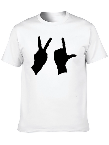 Peace & Love Hand Gesture Black Graphic Tee