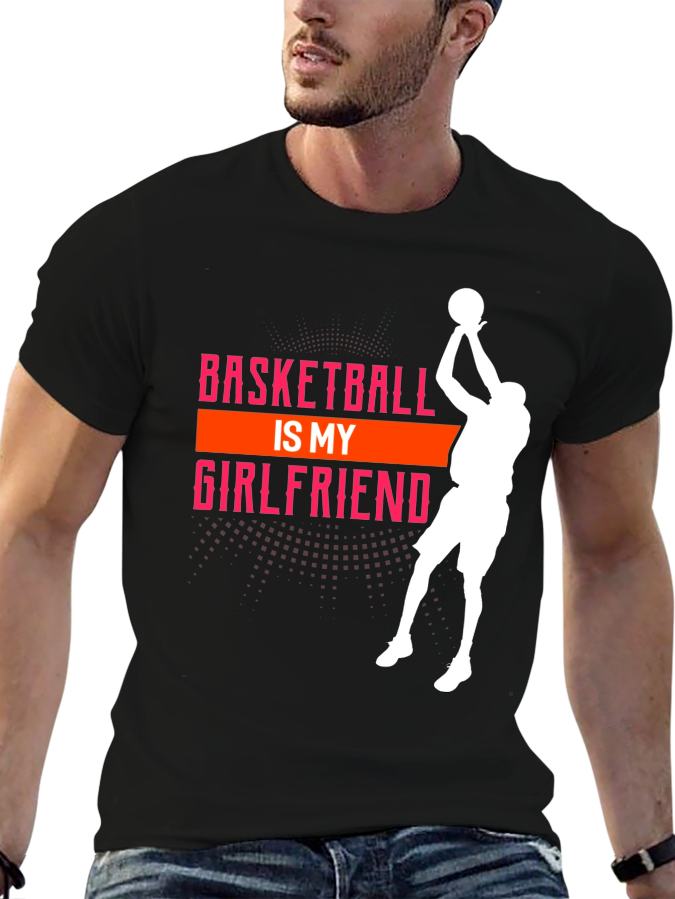 Basketball is My Girlfriend Black Graphic Tee