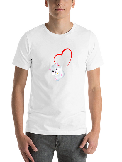 Cute Hamster Heart Graphic Black T-Shirt