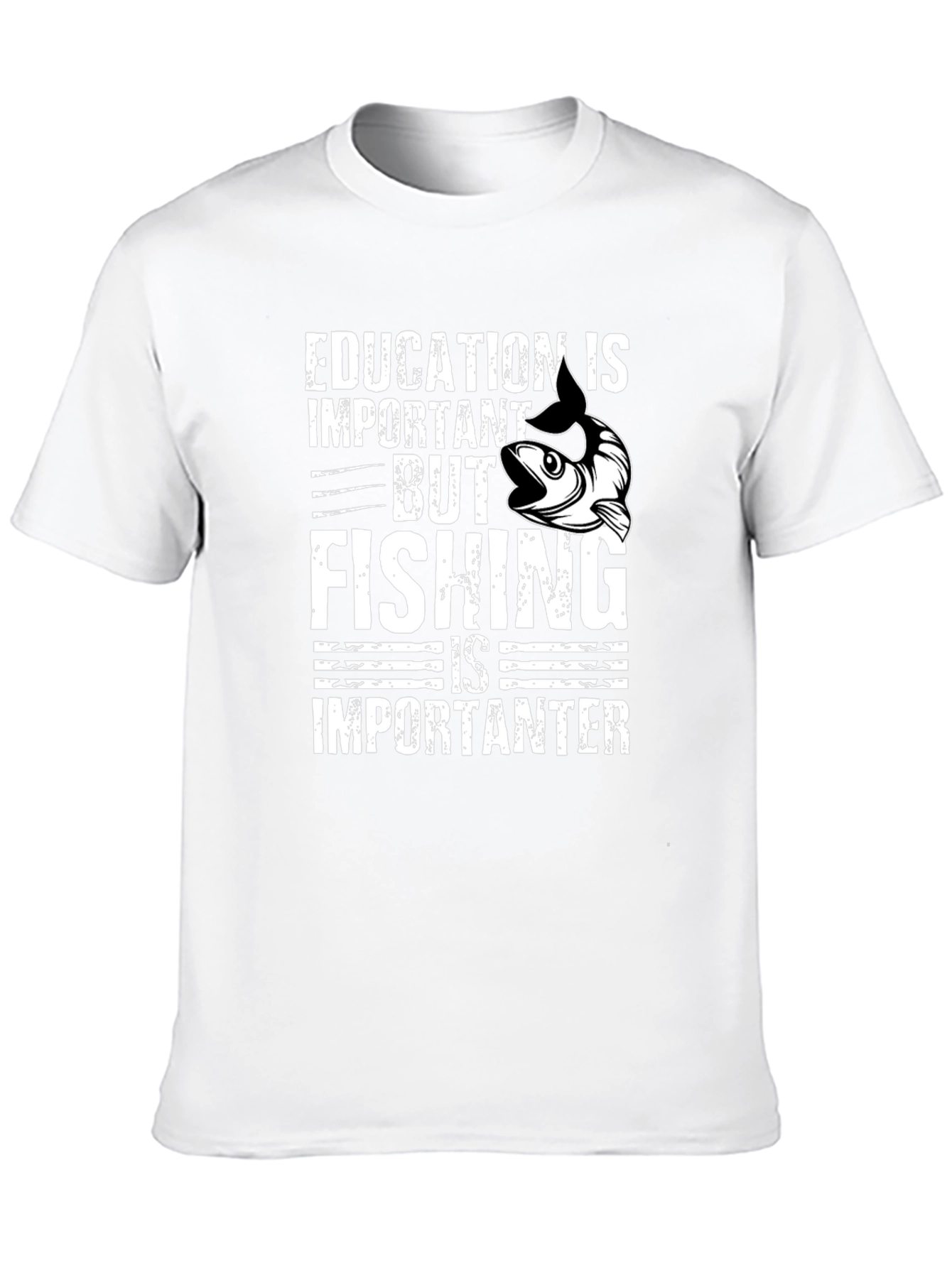 Education vs Fishing Graphic Tee - Black