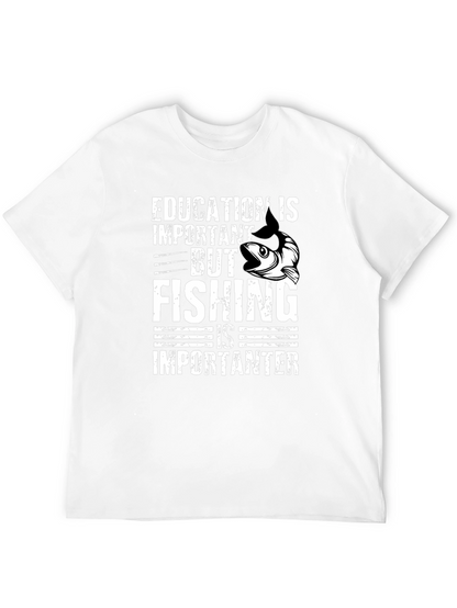 Education vs Fishing Graphic Tee - Black