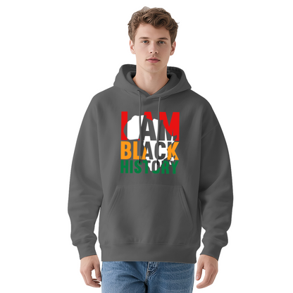 Pan African I AM BLACK HISTORY Navy Hoodie, Unisex Comfort Heritage Sweatshirt
