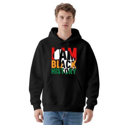 Pan African I AM BLACK HISTORY Navy Hoodie, Unisex Comfort Heritage Sweatshirt