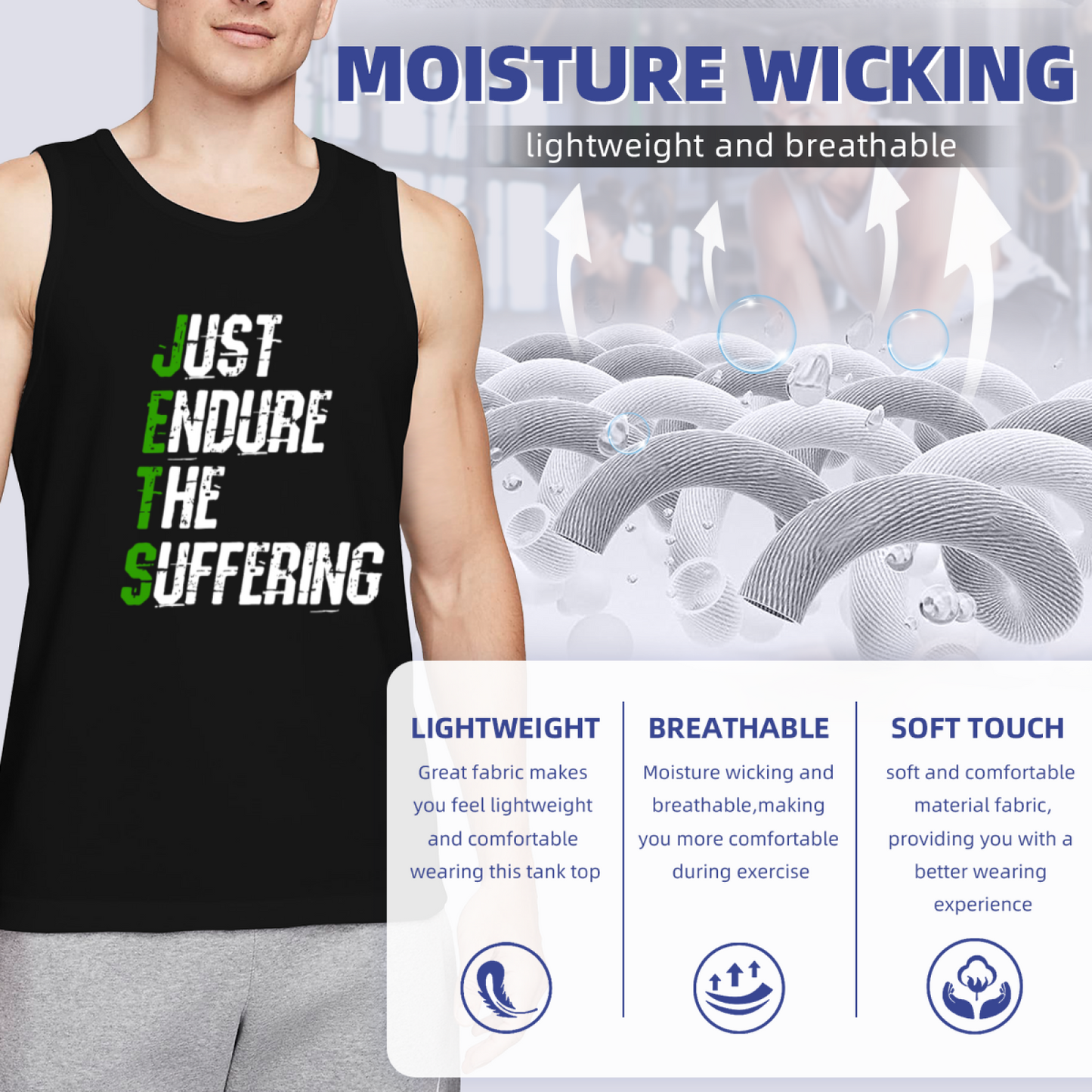 Just Endure The Suffering Motivational Quote Tank Top