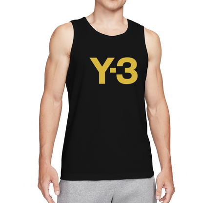 Minimalist Gold Y?3 Brand Logo Simple Men Muscle Tank Top