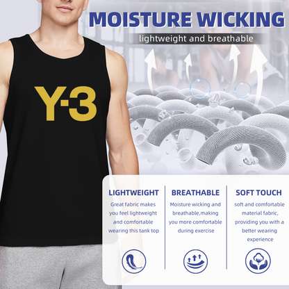 Minimalist Gold Y?3 Brand Logo Simple Men Muscle Tank Top