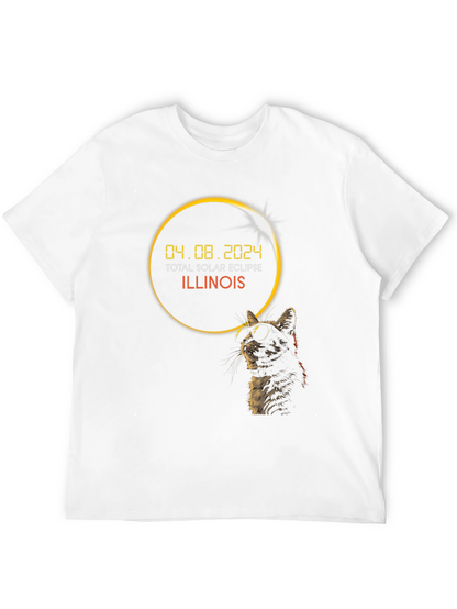 Total Solar Eclipse Illinois 2024 Cat T-Shirt
