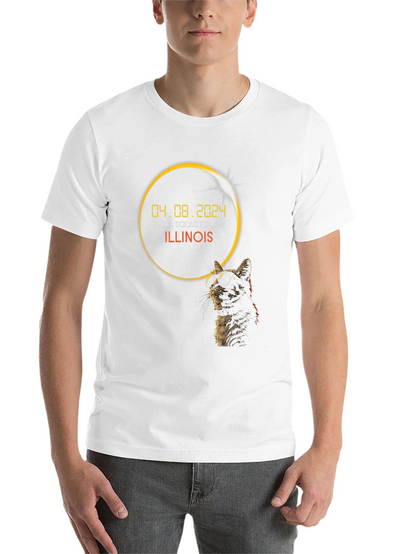 Total Solar Eclipse Illinois 2024 Cat T-Shirt