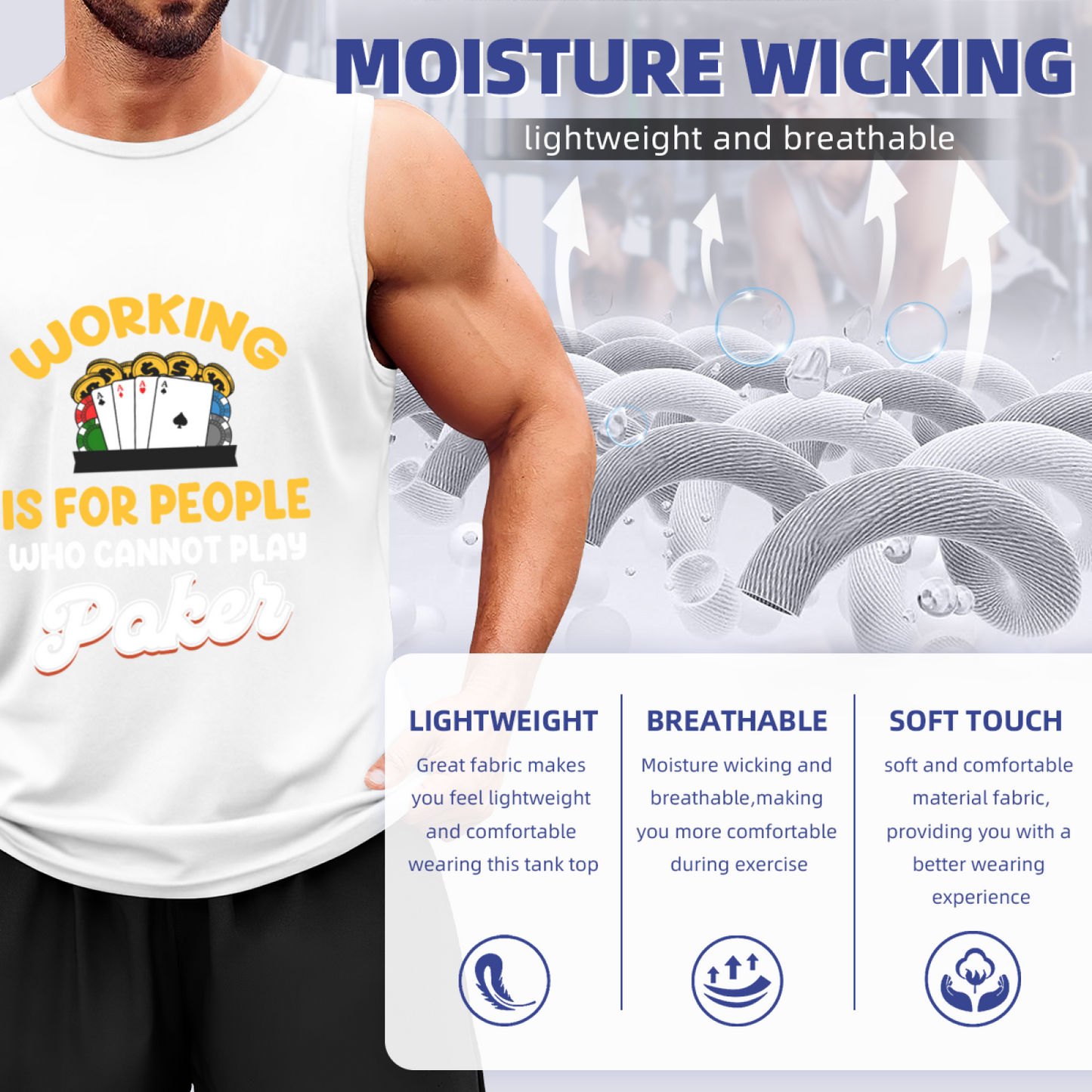 Working Is For People Who Cannot Play Poker Gambler Tank Top