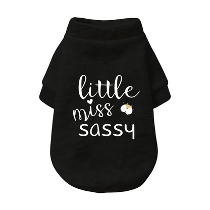 Little Miss Sassy Cute Booty Print Girl Dog Cardigan Sweater