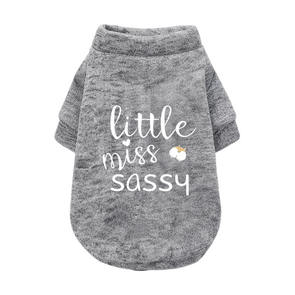 Little Miss Sassy Cute Booty Print Girl Dog Cardigan Sweater