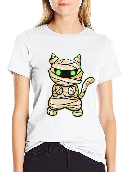 Mummy Cat Halloween T-Shirt - Cute Graphic Tee