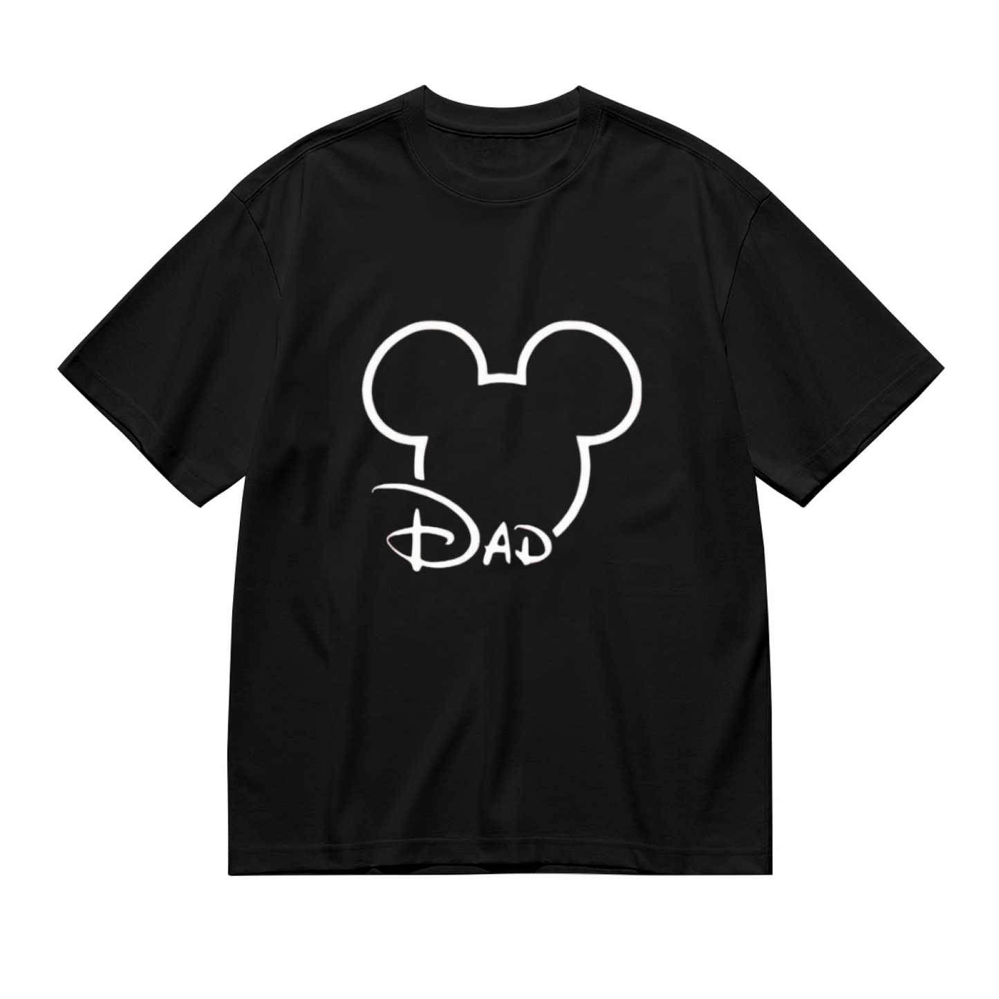 Minimal Mickey Mouse Outline DAD Disney Vibe Plus Size Women Printed T-Shirt