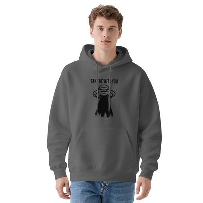 UFO Print Navy Unisex Hoodie, Soft All-Season Comfort