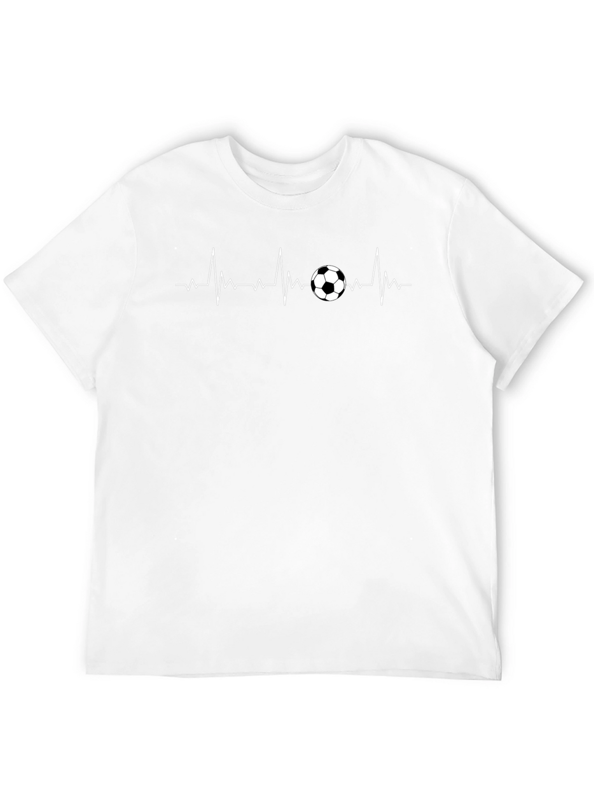 Soccer Heartbeat T-Shirt - Black Sporty Casual