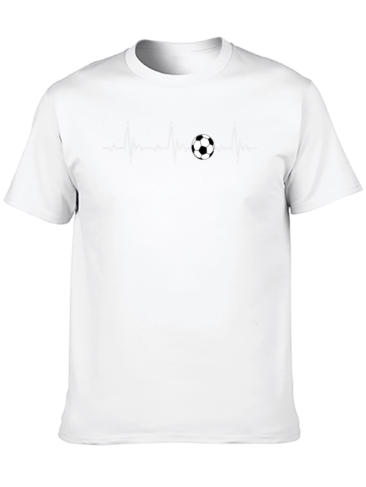 Soccer Heartbeat T-Shirt - Black Sporty Casual