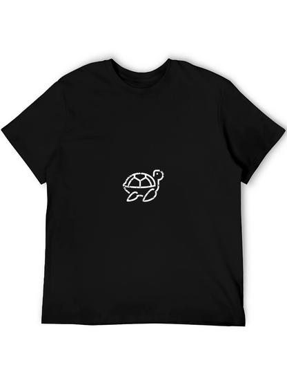 Turtle Graphic Tee - Black Cotton Comfort