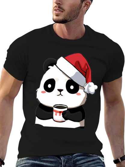 Cute Panda Santa Hat Coffee Mug Graphic T-Shirt