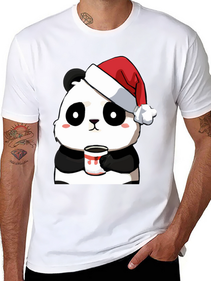 Cute Panda Santa Hat Coffee Mug Graphic T-Shirt