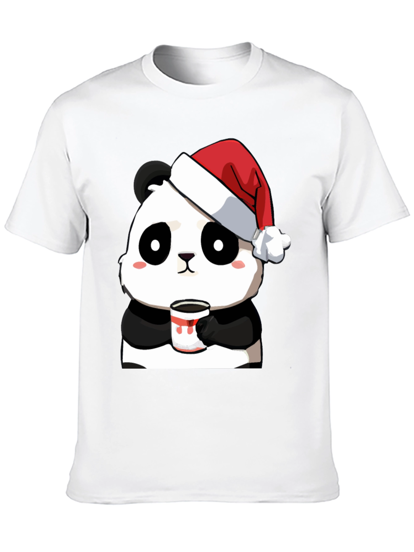 Cute Panda Santa Hat Coffee Mug Graphic T-Shirt