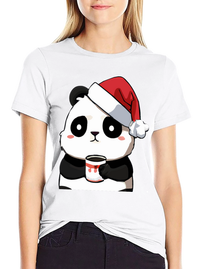 Cute Panda Santa Hat Coffee Mug Graphic T-Shirt