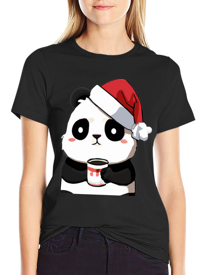 Cute Panda Santa Hat Coffee Mug Graphic T-Shirt