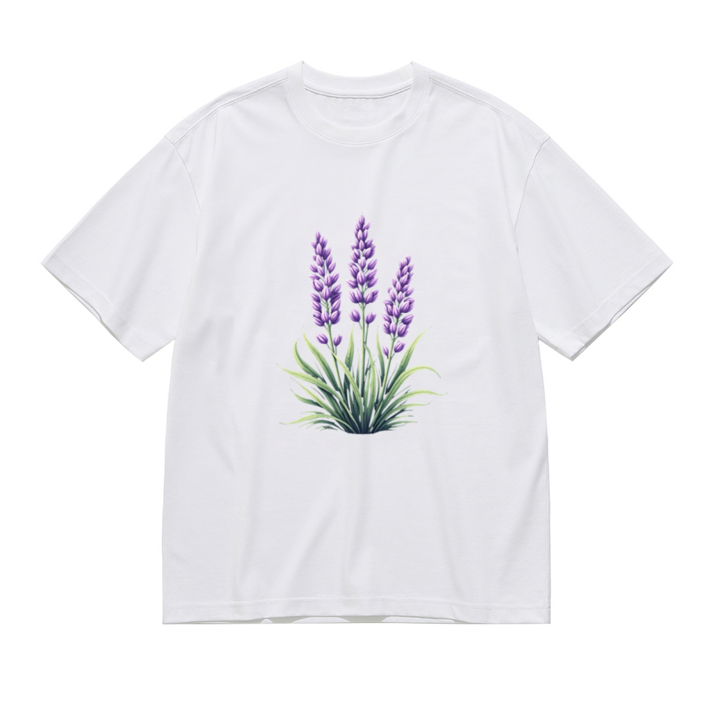 Soft Watercolor Lavender Floral Curvy Women T-Shirt