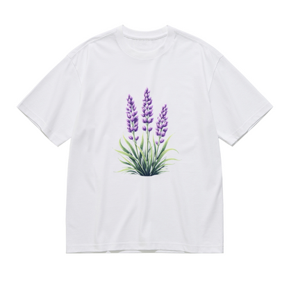 Soft Watercolor Lavender Floral Curvy Women T-Shirt