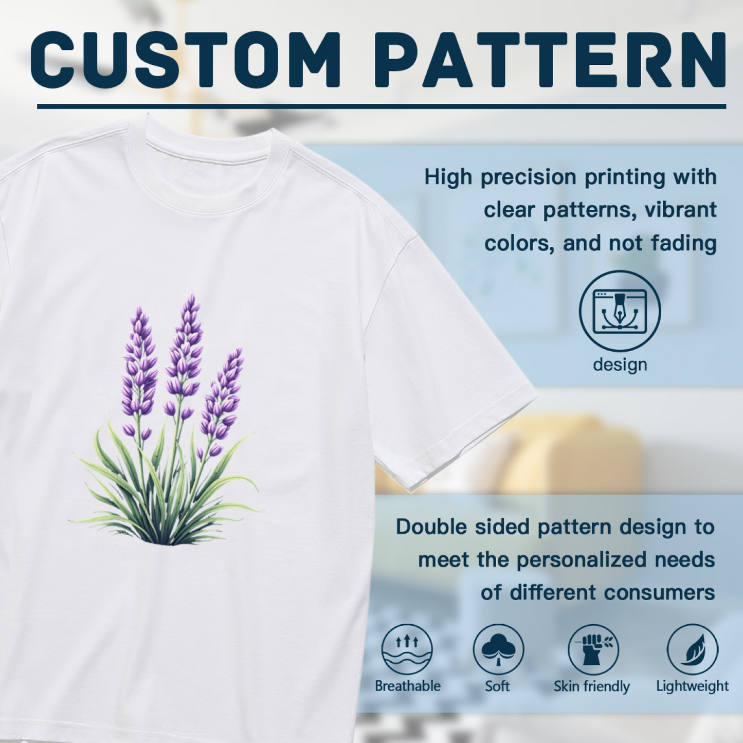 Soft Watercolor Lavender Floral Curvy Women T-Shirt