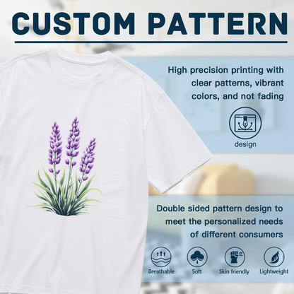 Soft Watercolor Lavender Floral Curvy Women T-Shirt