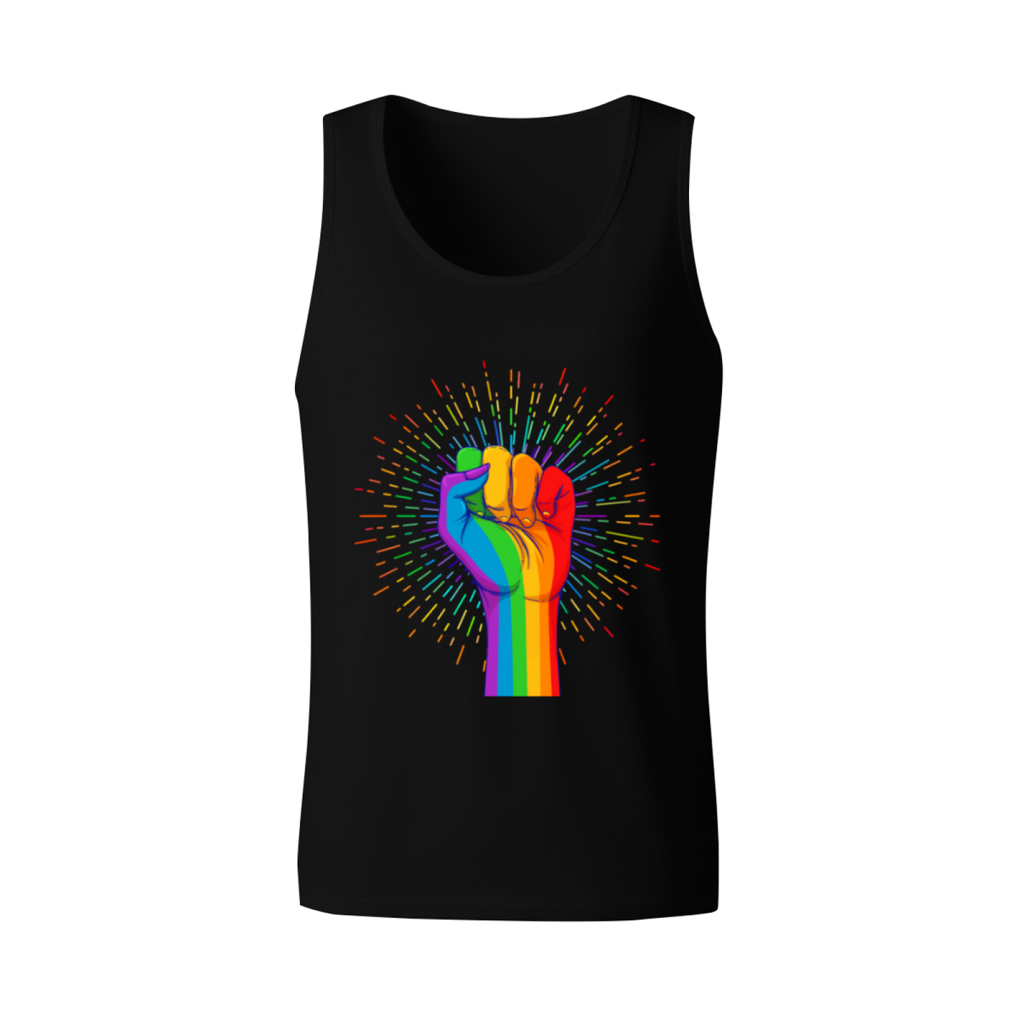 Rainbow Pride Power Fist Graphic Men Tank Top