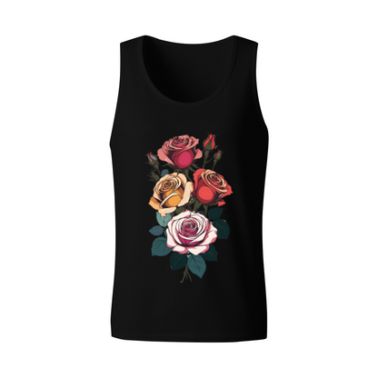 Vintage Multicolor Bouquet Of Roses Art Sleeveless Vest