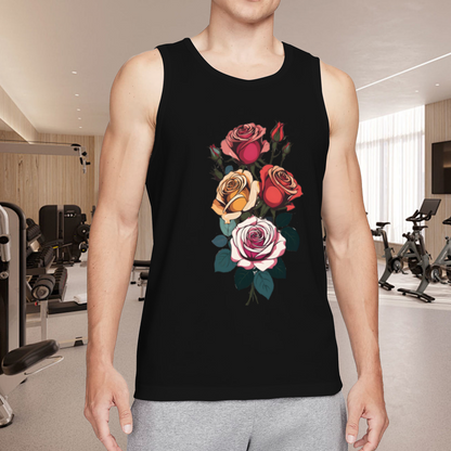 Vintage Multicolor Bouquet Of Roses Art Sleeveless Vest